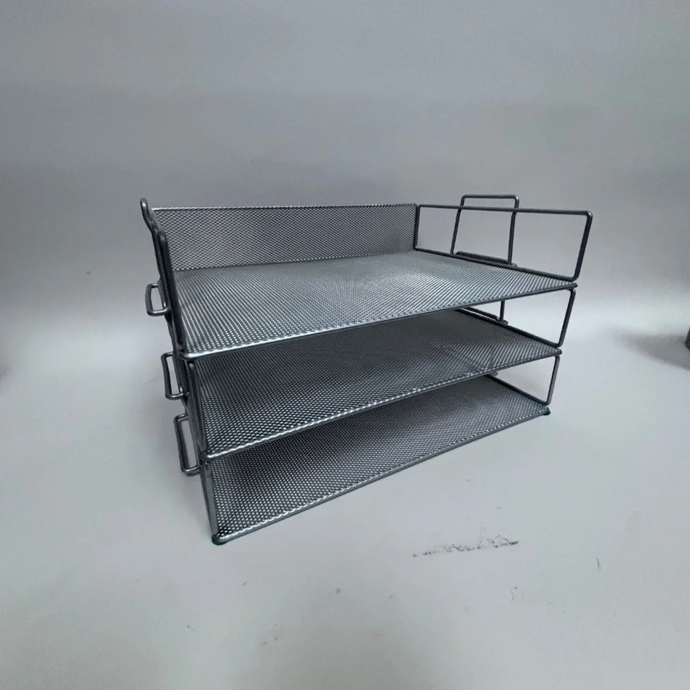 Silver Mesh Desk Storage Containers - Picture 3 of 11